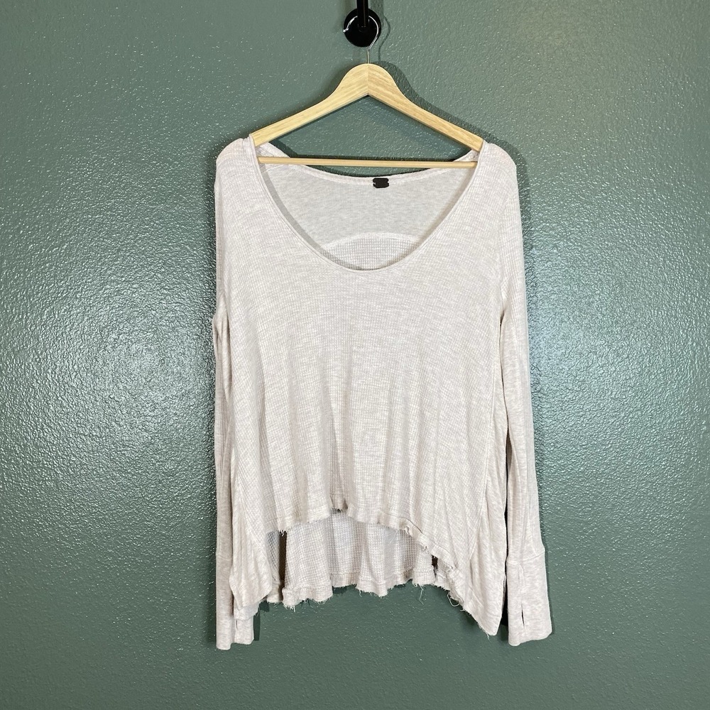 We the Free Free People Malibu Thermal Top Oatmeal  Sm / Medium - Picture 2 of 5